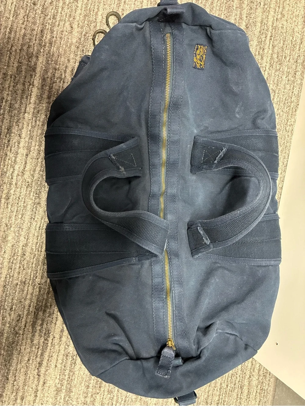 Vintage Polo Ralph Lauren Naval Tailors Navy Blue Canvas Duffle Bag RARE